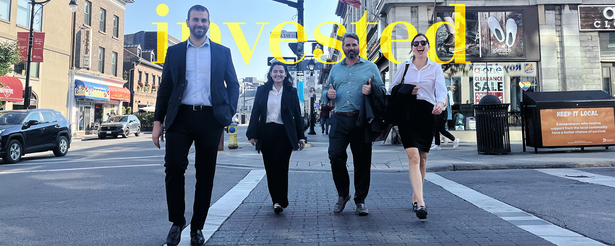 Kingston Economic Development staff members walking to a business event