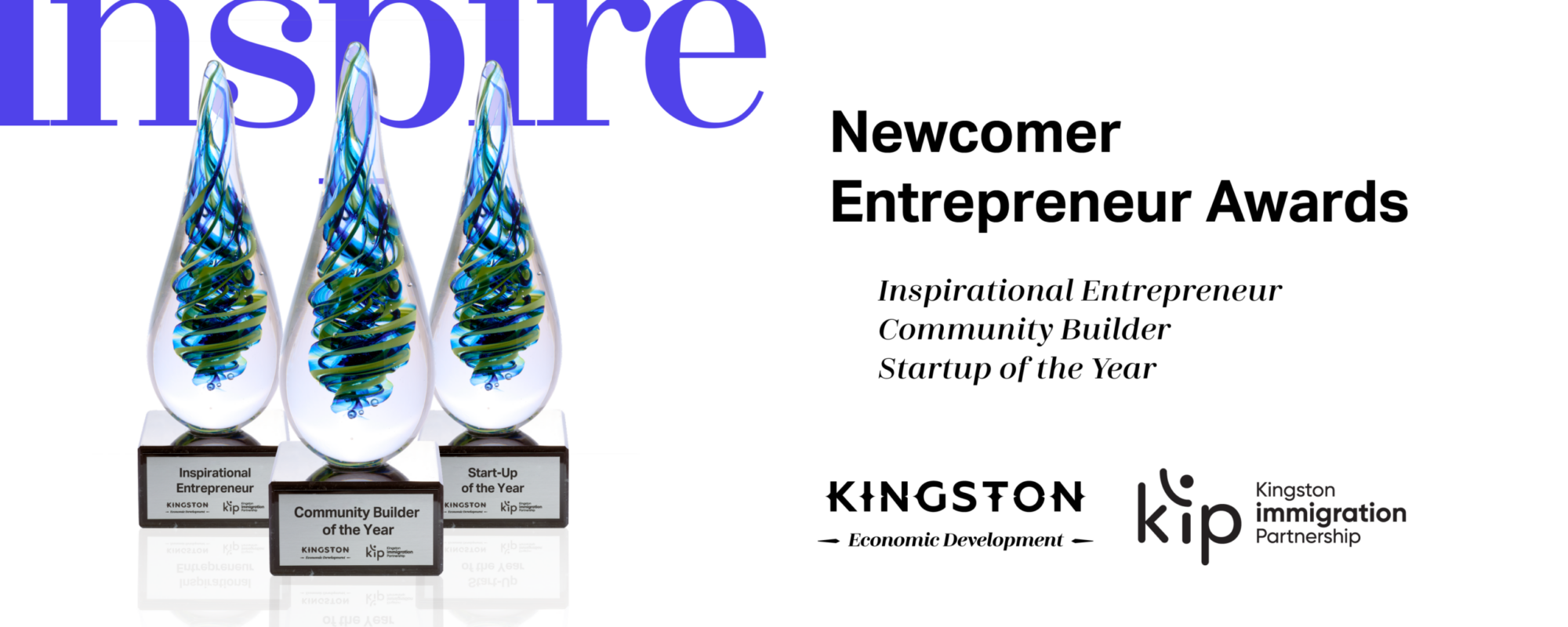 Banner with photo of Newcomer Entrepreneur Awards